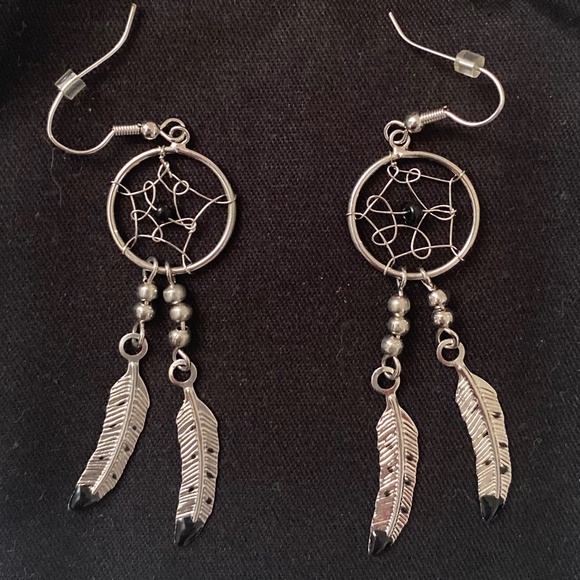 Dreamcatcher dangle earrings, Color: silver - Picture 4 of 6